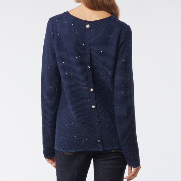 Oltre Cashmere Blend Sweater with Sequins - Picture 1 of 11